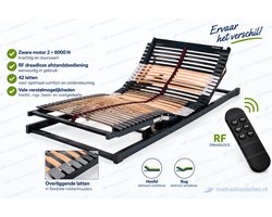 Dexitex Elektrische Lattenbodem beukenhout 42 latten 90/220, met draadloze afstandsbediening