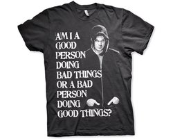Dexter Heren Tshirt -M- Bad Person Doing Good Things Zwart