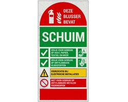 Deze blusser bevat schuim bord - Sign Again materiaal - 20 x 10 cm