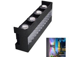 Deze LED-wandlamp voor binnen en buiten heeft een vermogen van 10 W en verandert van kleur, waardoor hij een ideale keuze is voor tuinen en woningen.