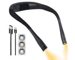 Deze leeslamp heeft drie kleuren, negen helderheidsniveaus, een flexibele hals en een batterijduur van 80 uur. Hij is ideaal om te lezen, breien of om in bed te kamperen (zwart, klassieke stijl).