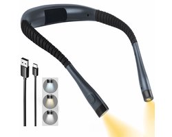 Deze leeslamp heeft drie kleuren, negen helderheidsniveaus, een flexibele hals en een batterijduur van 80 uur. Hij is ideaal om te lezen, breien of om in bed te kamperen (grijs, klassieke stijl).