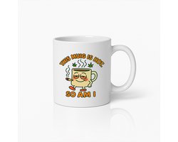Deze Mok Is Heet Ik Ook Mok 330 ml – Grappige Cartoon Koffiebeker met Rokerig Mok Ontwerp – Perfect Cadeau voor Koffieliefhebbers