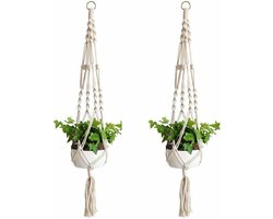 Deze set van 2 handgeweven hangmanden is gemaakt van katoenen touw en is geschikt voor wandmontage. Ze zijn ideaal geschikt voor huisdecoratie en tuinieren op kantoor.