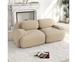 Deze tweezitsbank is bekleed met corduroy, heeft een modulair ontwerp, gebogen armleuningen, een antislipvoet en een zeer elastische stof. Hij is geschikt voor woonkamers, slaapkamers en thuisbioscopen.