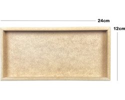 Df's Hobby, Overschilderbaar Houten Rechthoekige Kom, 12 x 24 cm, Natural MDF