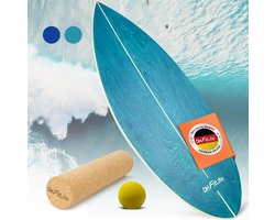 DH FitLife Houten Balance Board met Rocker Vorm – Balansbord voor Kinderen & Volwassenen – Indoor Fitness & Core Training, Groen