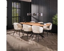DH Interior Deens Ovaal Eettafel Laurie Acaciahout 180x95 cm - Hout - Industrieel - Deens ovaal