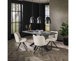 DH Interior Eettafel Mysha Deens ovaal melamine 180x90 cm - Hout - Industrieel - Deens ovaal