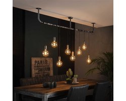 DH Interior Industriële Hanglamp Willow 8-lichts 8-lichts - Zilver - Industrieel