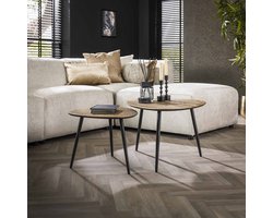 DH Interior Salontafel set 2 Betty driehoekig metaal goud - 80 x 59 x 43 cm - Brons - Design - Driehoek