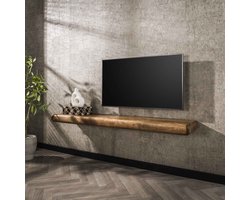 DH Interior Wandplank Kacie 170 cm mangohout zandkleur - Hout - Mango - Industrieel - 168 x 35 x 10 cm