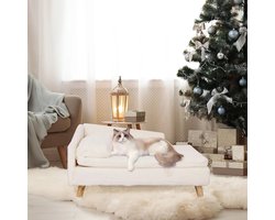 DHN Huisdieren bed - Verhoogd Huisdierenbed - Huisdierkruk Bed - Huisdier Slaapbank Met Stevige Houten Poten