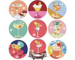 Diamant schilderen onderzetters met houder, DIY kunst voor volwassenen, kurken onderzetters voor tafelbescherming en decoratie