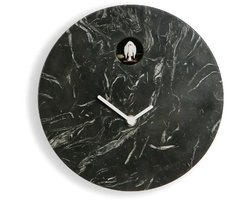 Diamantini Domeniconi Cioni koekoeksklok in marmer - Marquina zwart marmer Dia 284 wandklok / koekkoek / met lichtsensor / met 3 geluidsniveau's / marmeren voorkant / Italiaans Design