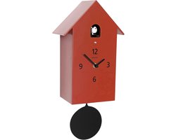 Diamantini & Domeniconi Meridiana 217 Cuckoo Clock, hout / kleur rood / koekkoeksklok met lichtsensor / geluidsregelaar / Italiaans Design