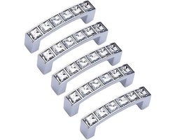 Diamantvormige ladehandgrepen, transparante kastgrepen met strass-steentjes, geschikt Geschikt voor kaptafels, kledingkasten, keukenkasten en keukens.