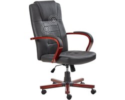 DIAMOND - Bureaustoel - Zwart - Leer
