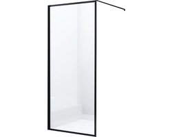 Diamond Line Bailey - Inloopdouche / Douchewand - 100x200 - Mat Zwart Profiel - Antikalk - Helder Glas - 8mm Veiligheidsglas