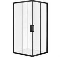 Diamond Line Enza - Douchecabine - 80x80 - Vierkant - Mat Zwart - Schuifdeur - Hoekinstap