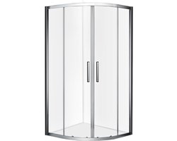 Diamond Line Milano - Douchecabine - 90x90 - Kwartrond - Chroom - Schuifdeur - Hoekinstap