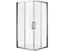 Diamond Line Torino - Douchecabine - 90x90 - Vierkant - Chroom - Schuifdeur - Hoekinstap