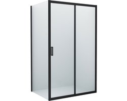 Diamond Line Vito - Douchecabine - 120x90 - Rechthoek - Mat Zwart - Schuifdeur - 6mm Veiligheidsglas