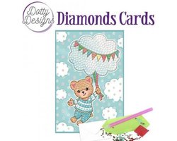 Diamond Painting Geboortekaart Blue Baby Bear