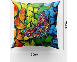 Diamond Painting Kussenhoes - Vlinder - Gedeeltelijk te beplakken - Ronde steentjes - Compleet Hobbypakket