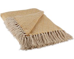 Diamond Plaid Geweven Katoen Collectie - honinggoud - 127 x 152 cm - katoen