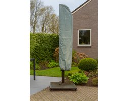 Diamond topkwaliteit parasolhoes voor zweefparasol met boog - 280x81x30x45 cm - met Rits, Stok en Trekkoord incl. Stopper - Zilvergrijze Parasolhoes waterdicht