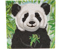 Diamondpainting Crystal Art Kaart baby panda 18x18cm