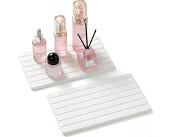 Diatomiet Onderzetters - 2 Stuks - Waterabsorberende steen - Sneldrogend en diatomiet - Gebruikt voor Handzeep & Planten & Toiletartikelen - voor Huizen en Keukens - wit - 20×10cm