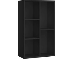 DiBasso Vakkenkast met 5 vakken - Open kast - Opbergkast - Kledingkast - Boekenkast - Geschikt voor slaapkamer, kinderkamer, woonkamer, kantoor - 50 x 24 x 80 cm (B x D x H) - Zwart