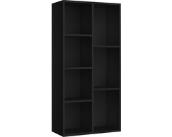 DiBasso Vakkenkast met 7 vakken - Open kast - Opbergkast - Kledingkast - Boekenkast - Geschikt voor slaapkamer, kinderkamer, woonkamer, kantoor - 50 x 24 x 106 cm (B x D x H) - Zwart