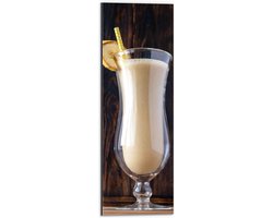 Dibond - Bananen Cocktail in Glas - 20x60 cm Foto op Aluminium (Met Ophangsysteem)