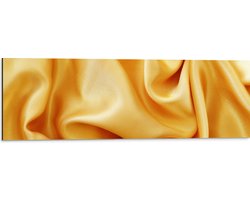 Dibond - Foto van Chique Satijnen Materiaal - 90x30 cm Foto op Aluminium (Wanddecoratie van metaal)