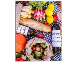 Dibond - Gevuld Picknickkleedje  - 30x40cm Foto op Aluminium (Wanddecoratie van metaal)