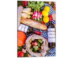 Dibond - Gevuld Picknickkleedje  - 60x90cm Foto op Aluminium (Wanddecoratie van metaal)