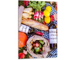 Dibond - Gevuld Picknickkleedje  - 80x120cm Foto op Aluminium (Wanddecoratie van metaal)