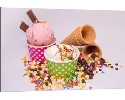 Dibond - IJshoorn met Bakjes IJs - 120x80cm Foto op Aluminium (Wanddecoratie van metaal)