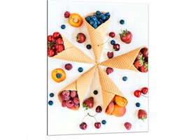 Dibond - Vers Fruit in Ijshoorn - 75x100 cm Foto op Aluminium (Wanddecoratie van metaal)