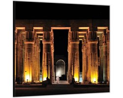 Dibond –Zuilen met Verlichting– 50x50 Foto op Aluminium (Met ophang)
