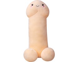 Dicky Penis Knuffel van 60 cm – Zachte Piemel Kussen van Stof – Super Zachte stoffen - Beige