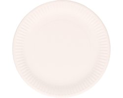 DID Feestbordjes/gebaksbordjes karton - 30x - wit - rond - papieren bordjes
