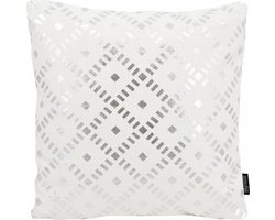 Dido Zilver / Wit Kussenhoes | Stevig Katoen / Metallic | 45 x 45 cm