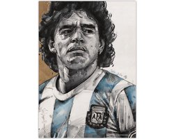 Diego Maradona - Canvasdoek - 50 x 70 cm