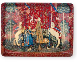 Dienblaadje MIDI , Wandkleed Dame met de Eenhoorn