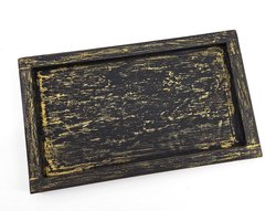 Dienblad 15x25cm zwart/goud