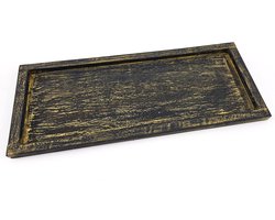 Dienblad 16x39 zwart/goud